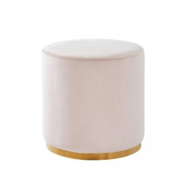 white velvet ottoman stool hire