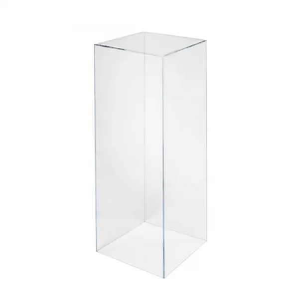 clear acrylic square plinth in size large