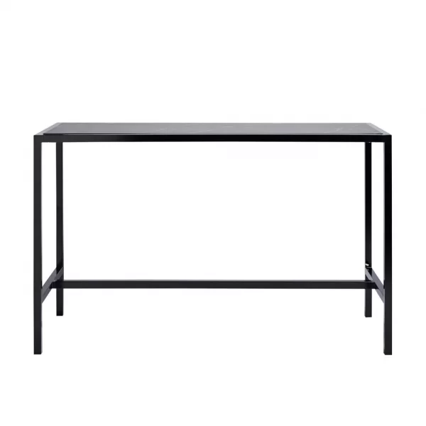 black rectangular tapas table with marble top