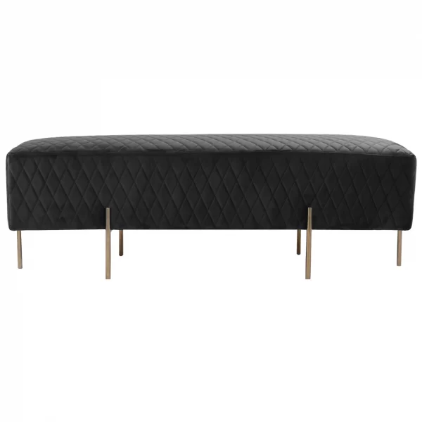 long black velvet ottoman bench