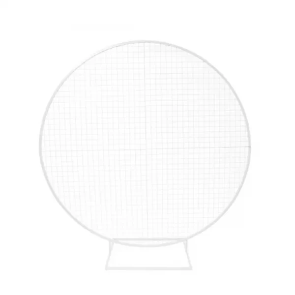 circular mesh backdrop hire in white