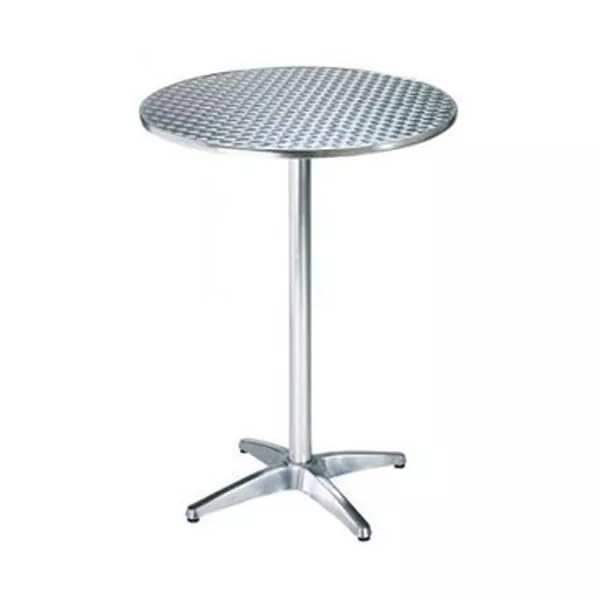 Round stainless steel cocktail bar table 