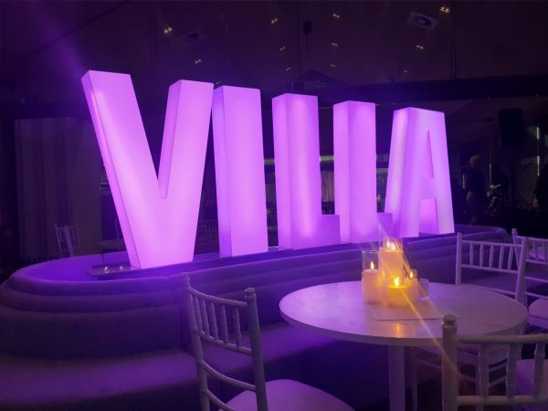 purple large glow letters