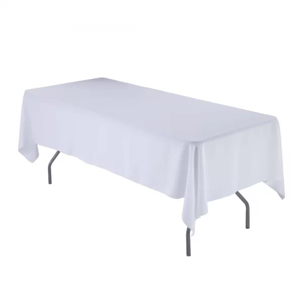 white trestle table cloth hire