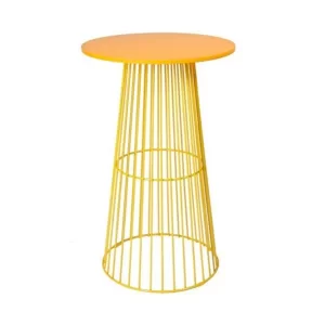 Yellow wire cocktail table hire