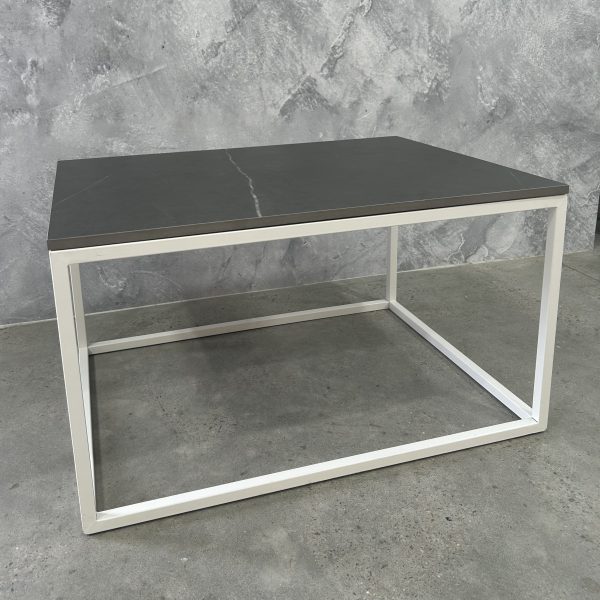 Black Top White Framed Coffee Table