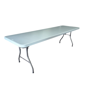 2.4m white plastic trestle table