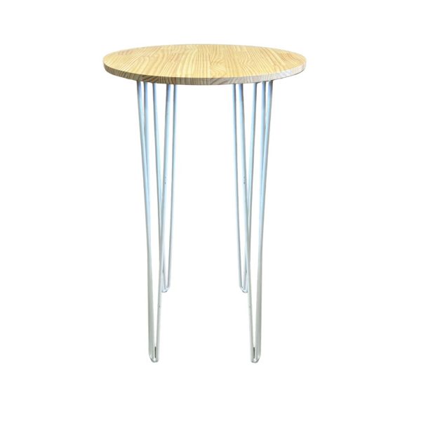 white hairpin cocktail table