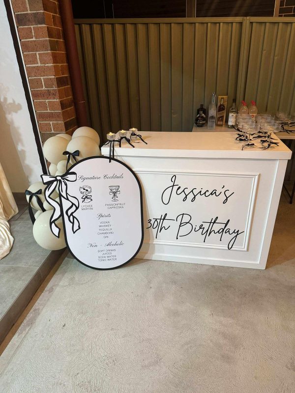 White bar counter