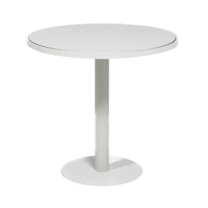 Atlas Round Coffee Table White Frame with White Top